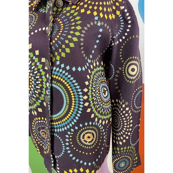 Bamboo Traders Jacket Womens Small Purple Button Artsy Boho Chic Ornate Pattern - Picture 4 of 8